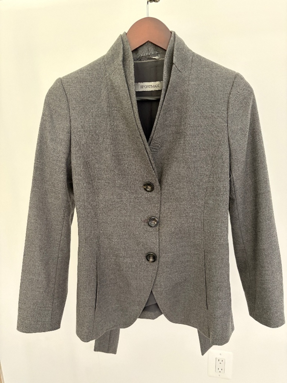 SPORTMAX by Max Mara Gray Wool Blazer